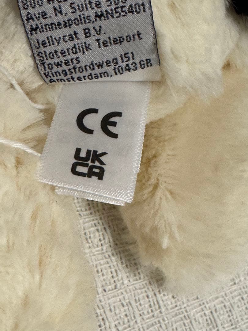 ジェリーキャット　パピー　犬　dog ぬいぐるみ　白 黒　ぶち　M