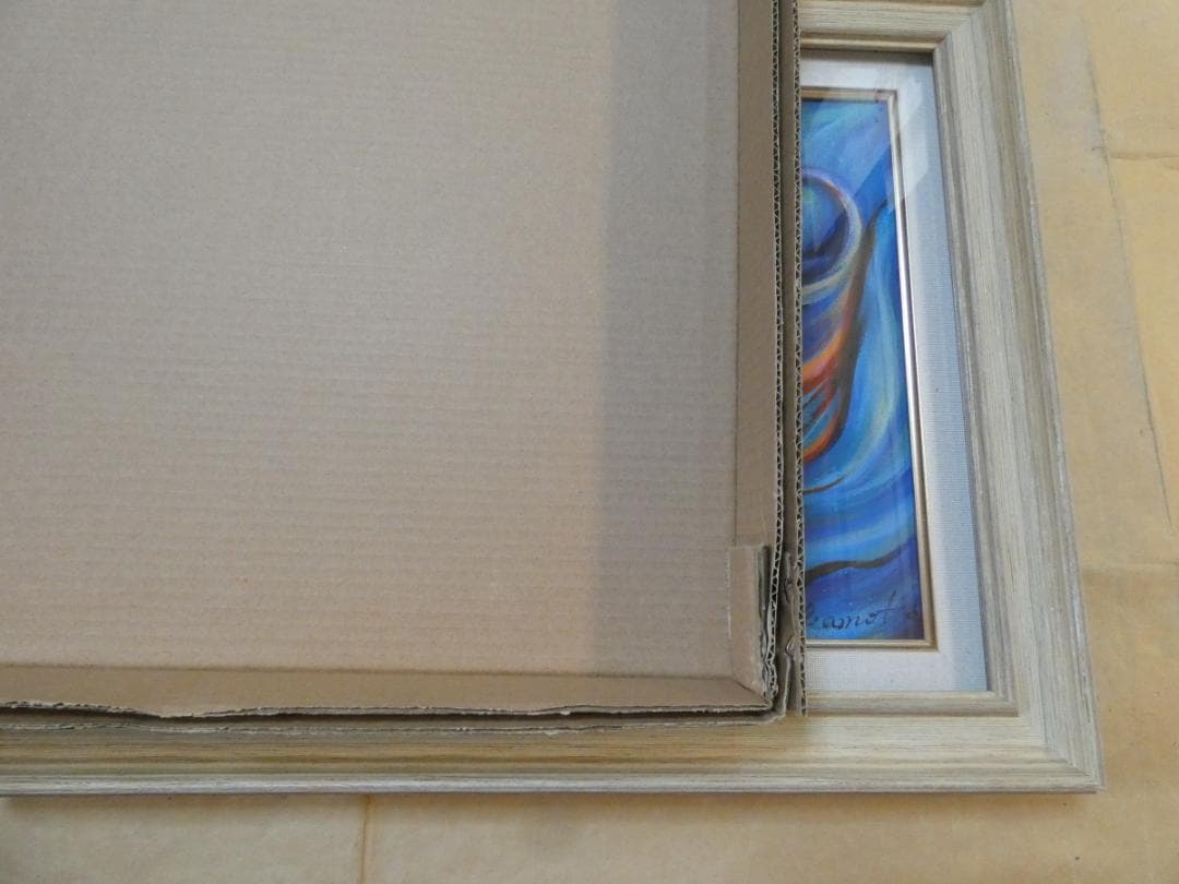 静物画 油絵 岡本太郎 炎上 F6 額付き 手描き 肉筆