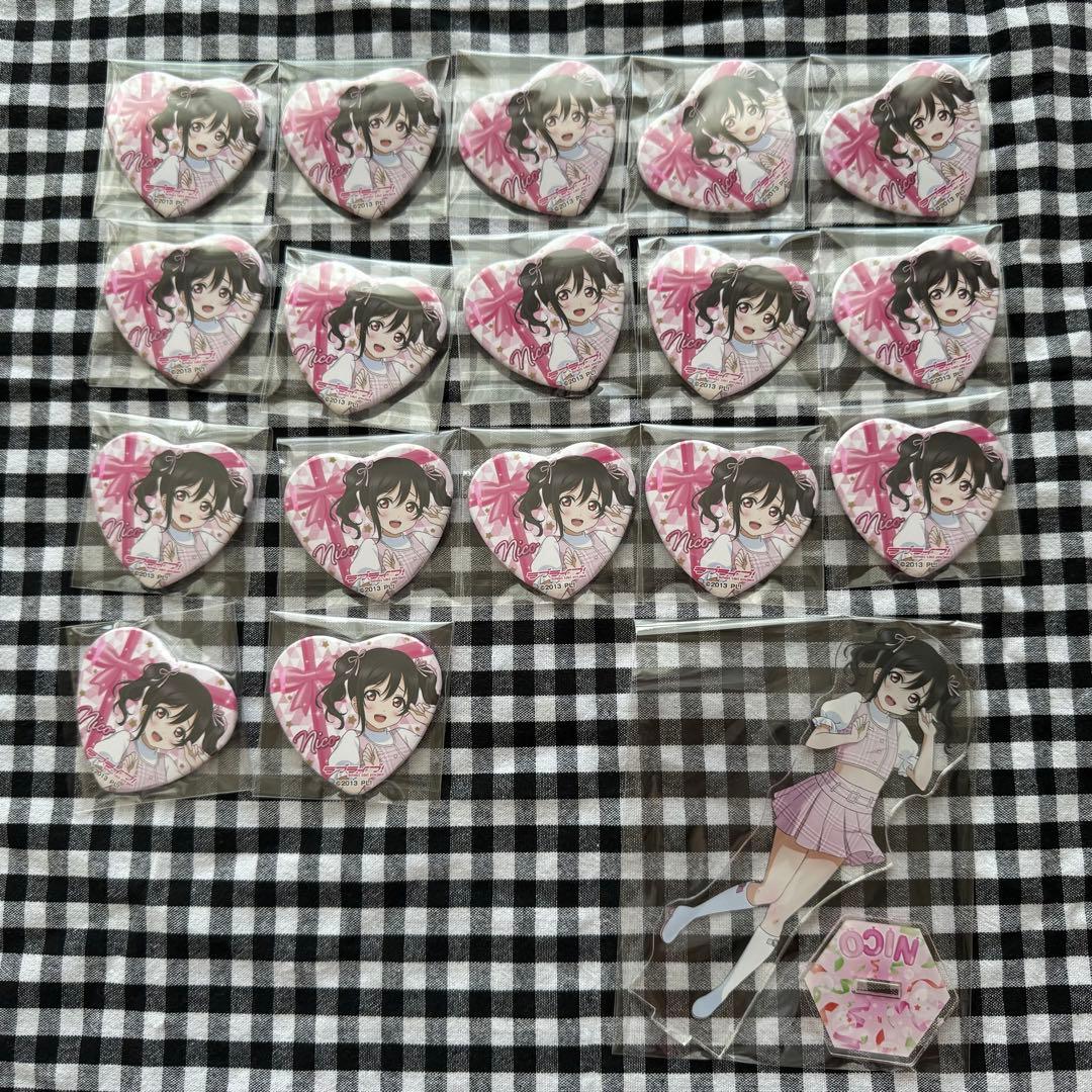 μ's girly pink ハート 缶バッジ 矢澤にこ ラブライブ