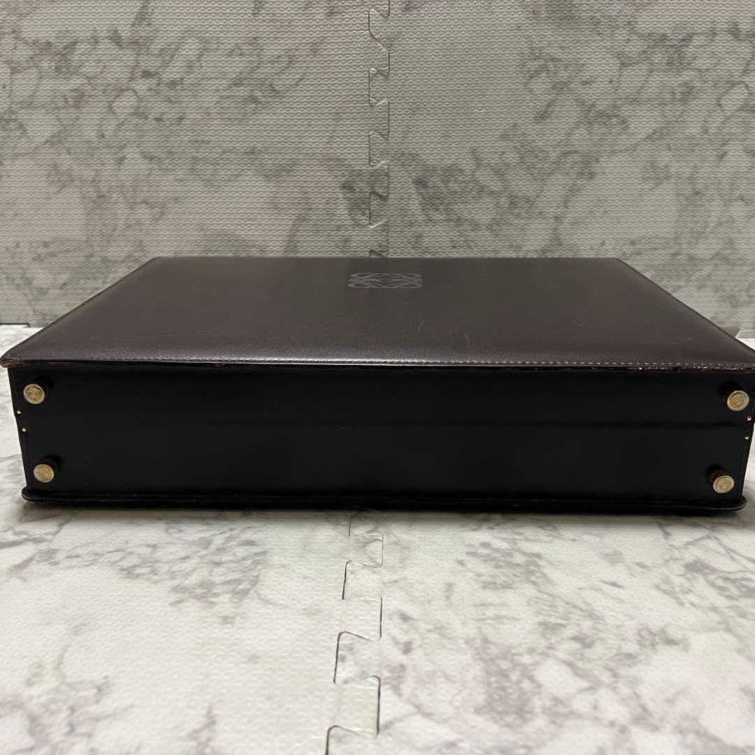 ロエベ アタッシュケース ビジネスバッグ アナグラム レザー ブラウン