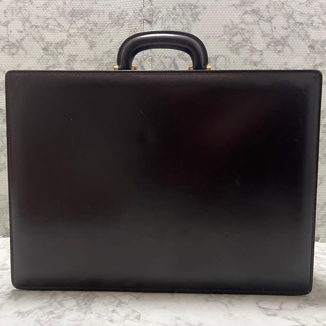 ロエベ アタッシュケース ビジネスバッグ アナグラム レザー ブラウン