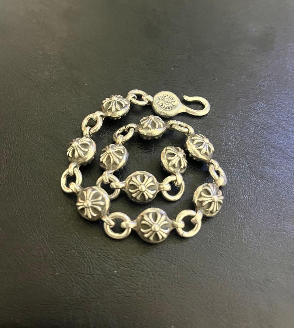CHROME HEARTS クロスボール シルバーブレスレット【中古】