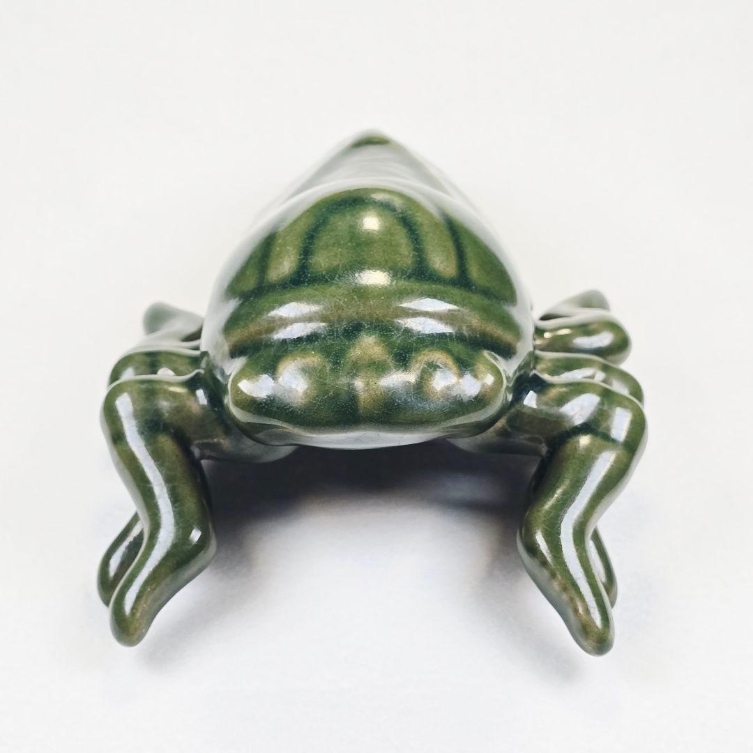 古美術 中国古磁 古越窯 秘色青磁 手彫 セミ 大型置物 風水開運観賞物 美品