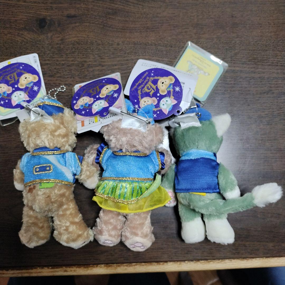 15周年 ぬいぐるみバッチ セット ダッフィー シェリーメイ ジェラトーニ