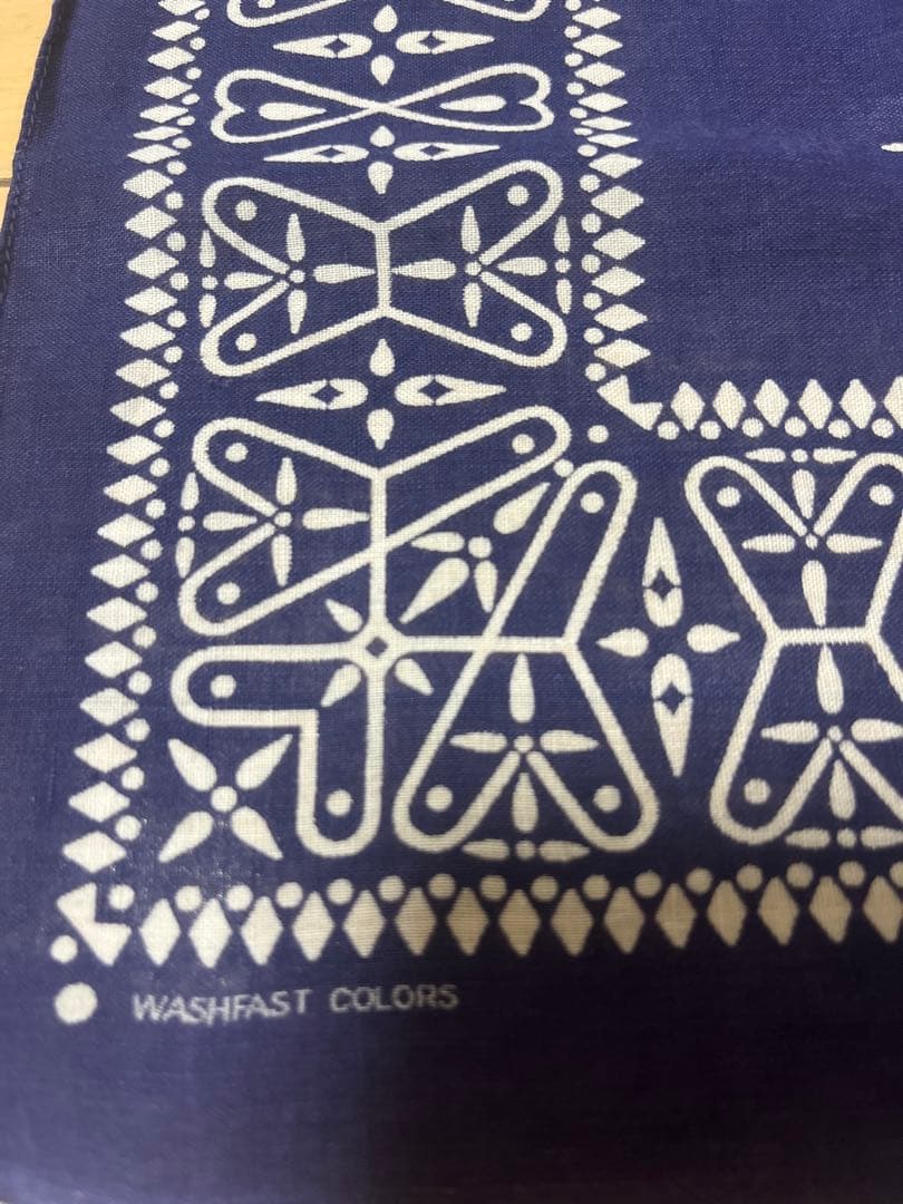 ビンテージバンダナ　クロス柄　USA製　1段表記