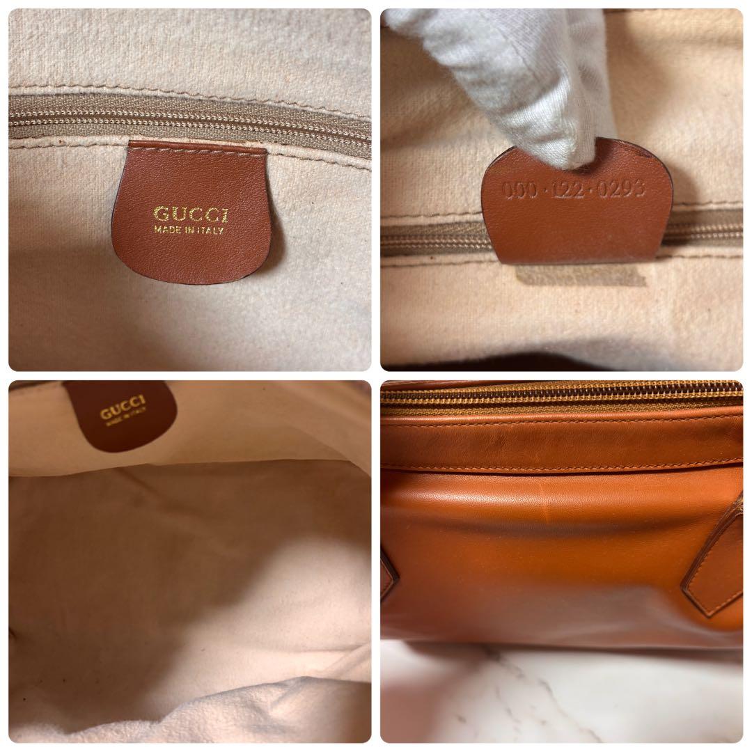 GUCCI グッチ キャメル 本革　ハンドバッグ　バンブ　ミニボストンバッグ