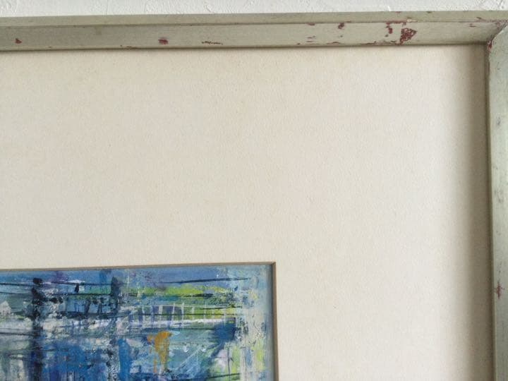 期間限定売切セール!異色の画家 三浦 巌  ガッシュ抽象画 タイトル「変電所」