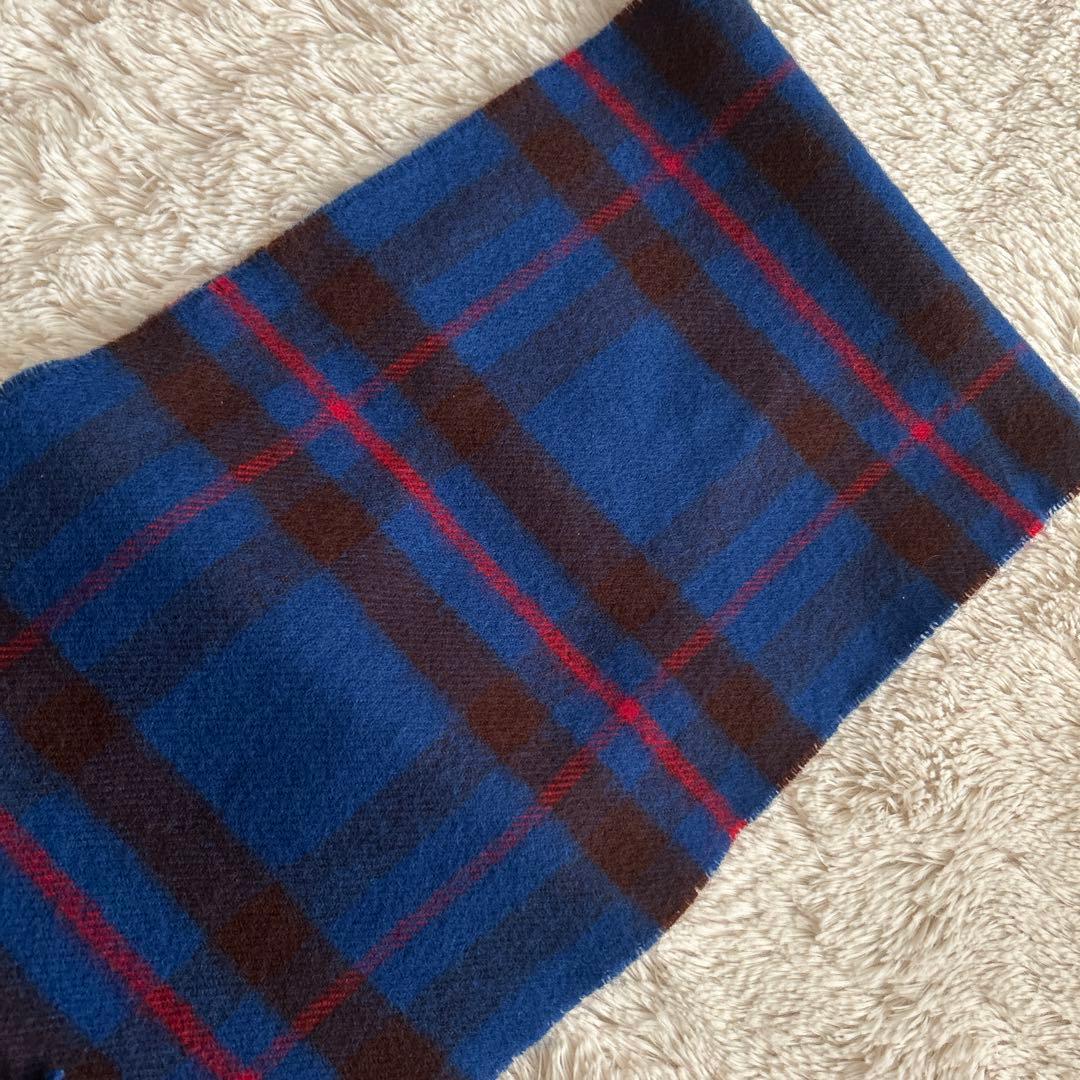 最高級素材ラムウール】【美品】Lewis Leathers マフラー ブルー