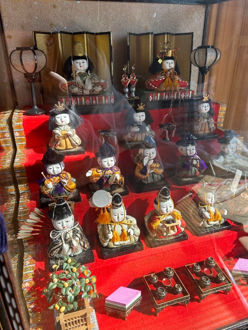 超希少　雛人形　木目込十五人飾り　ガラスケース5段飾り　お雛様　古いひな人形