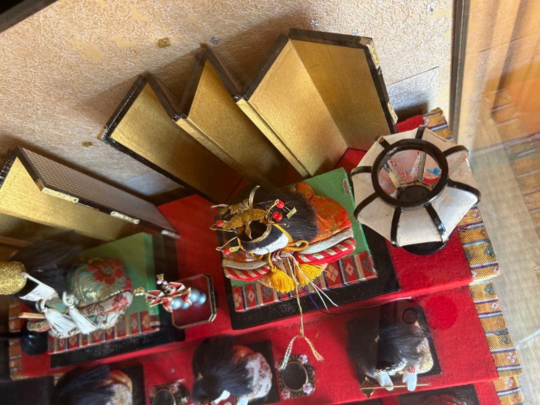 超希少　雛人形　木目込十五人飾り　ガラスケース5段飾り　お雛様　古いひな人形