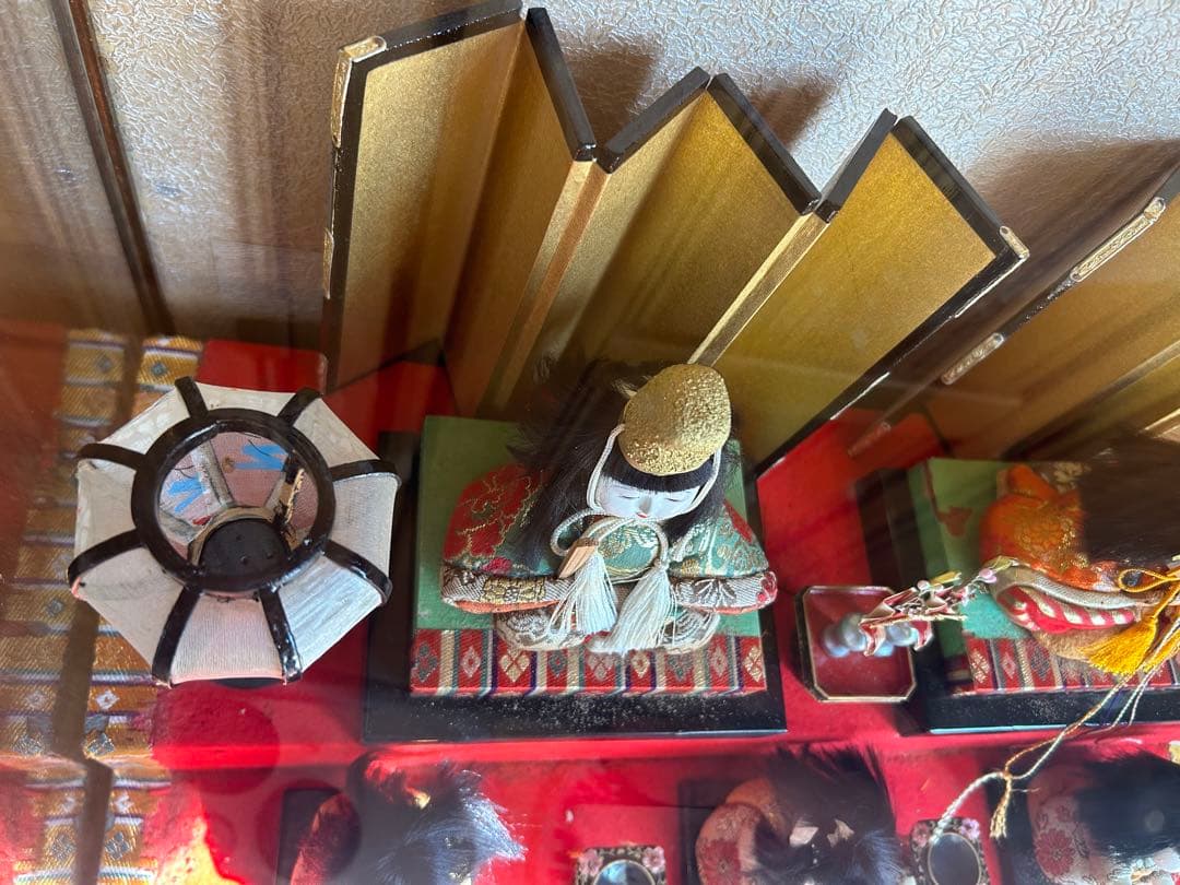 超希少　雛人形　木目込十五人飾り　ガラスケース5段飾り　お雛様　古いひな人形