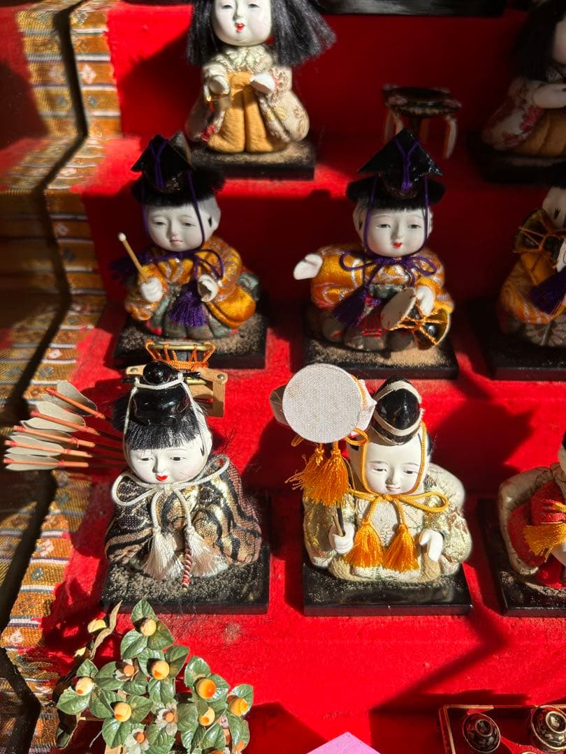 超希少　雛人形　木目込十五人飾り　ガラスケース5段飾り　お雛様　古いひな人形