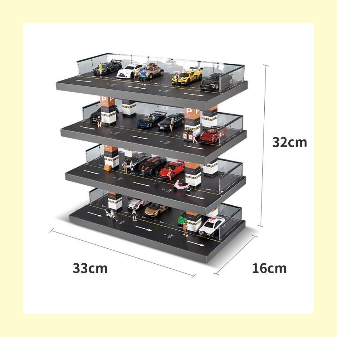 1/64 駐車場 ミニカー ジオラマ 模型 ガレージ zR7