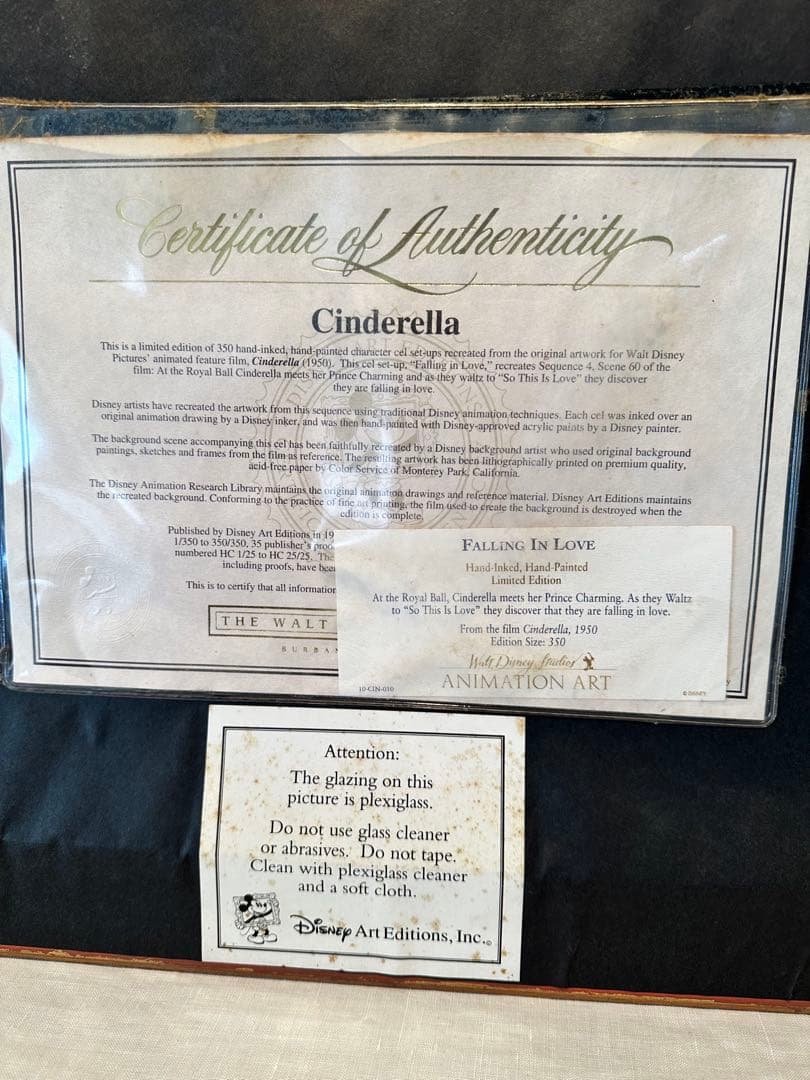シンデレラ 「フォーリング イン ラブ」 セル画 限定３５０枚