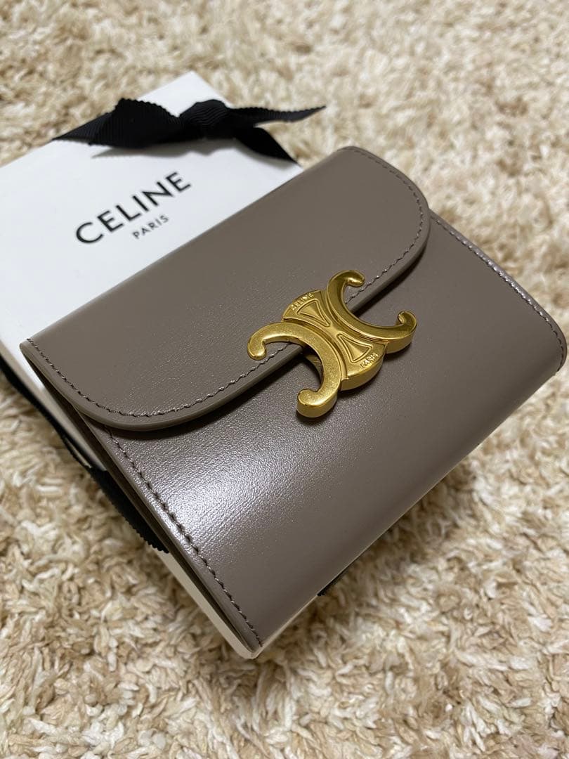 CELINE ミニ財布 グレージュ