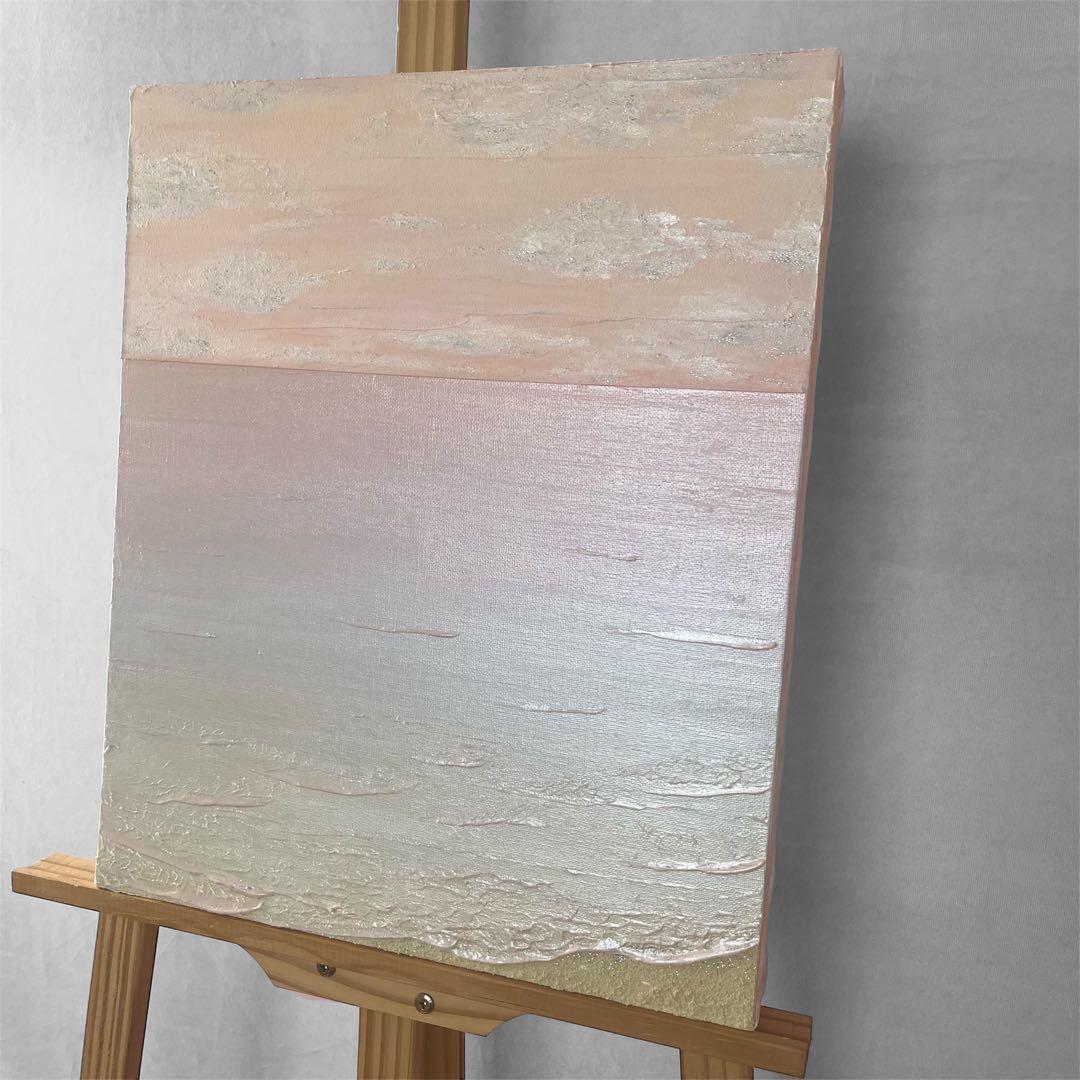 ピンクインテリア 海の風景 テクスチャーアート 海の絵 海 海アート