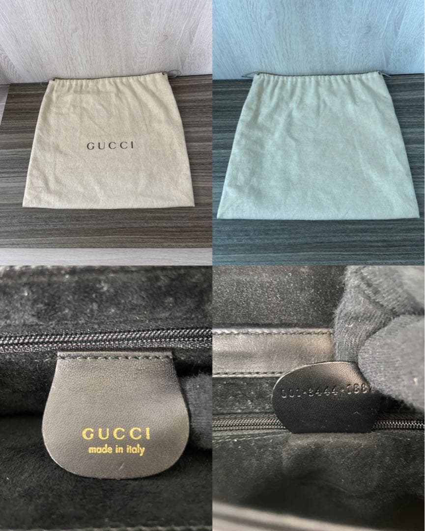 GUCCI ハンドバッグ　バンブー　レザー　ブラック　手持ち　フォーマル　保存袋