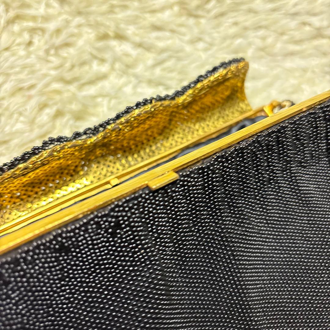 フランス製 アンティーク ヴィンテージ ビーズバッグ 黒 ブラック Benex