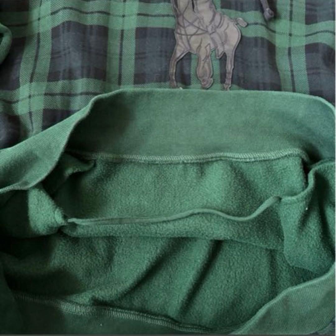 【希少✨】ポロラルフローレン　パーカー　レザーポニー　チェック　プルオーバー　Ｌ