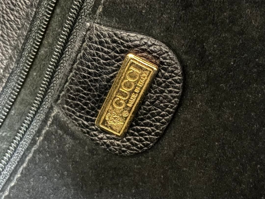 オールドGUCCI 本革 ショルダーバッグ レザー ヴィンテージ グッチ 黒
