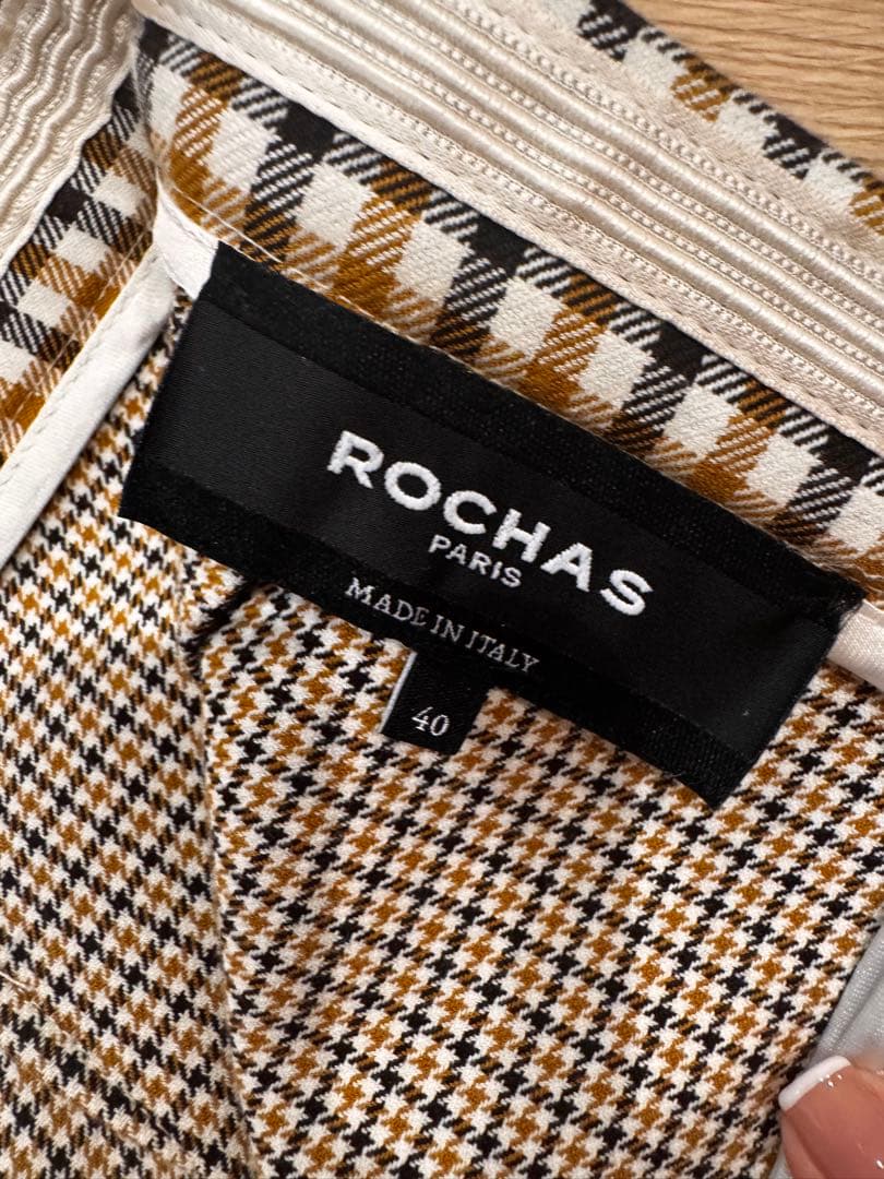 ROCHAS チェック柄 タイトスカート 40