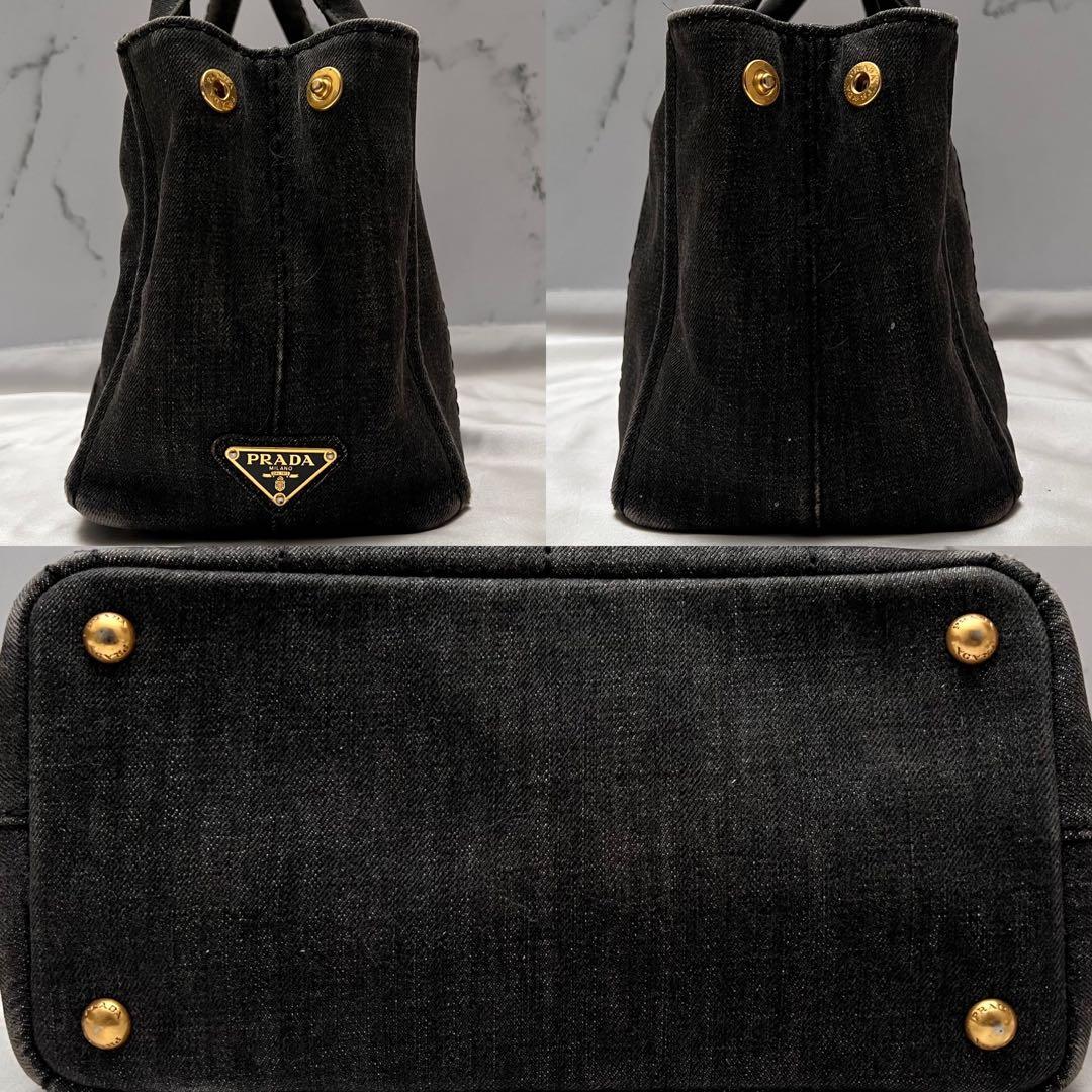 ◇美品◇プラダ　カナパS ブラックデニム　2wayバッグ　ショルダーバッグ