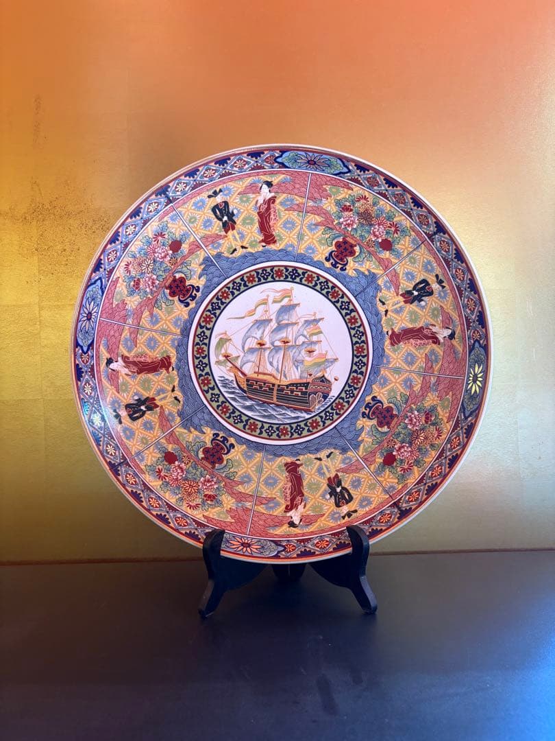 飾り皿　大皿 楽天市場】景徳鎮 青花 麒麟文盤 特大皿 3.5尺 直径約1m15cm 中国美術