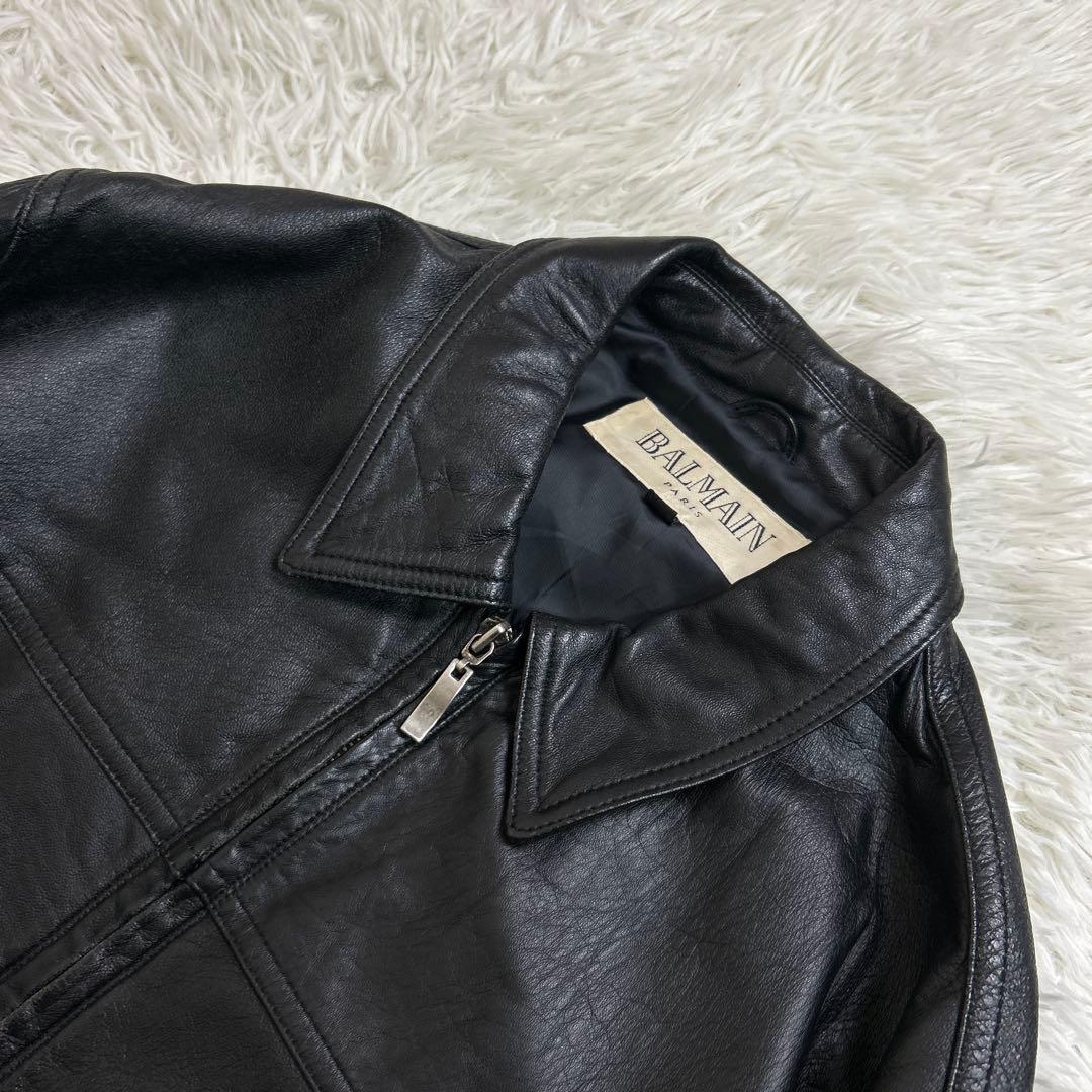 ジャケット・アウター vintage -BALMAIN- lamb leather jacket M