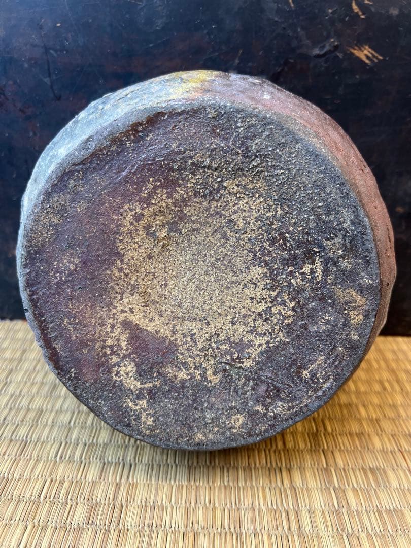 ［珍品］常滑焼、花瓶か水指、自然柚、江戸期　送料込み