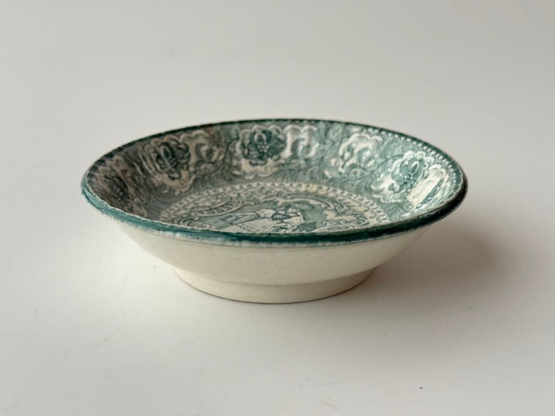 イギリス DAWSON デルフト焼 アンティーク 陶器 装飾皿 2枚セット