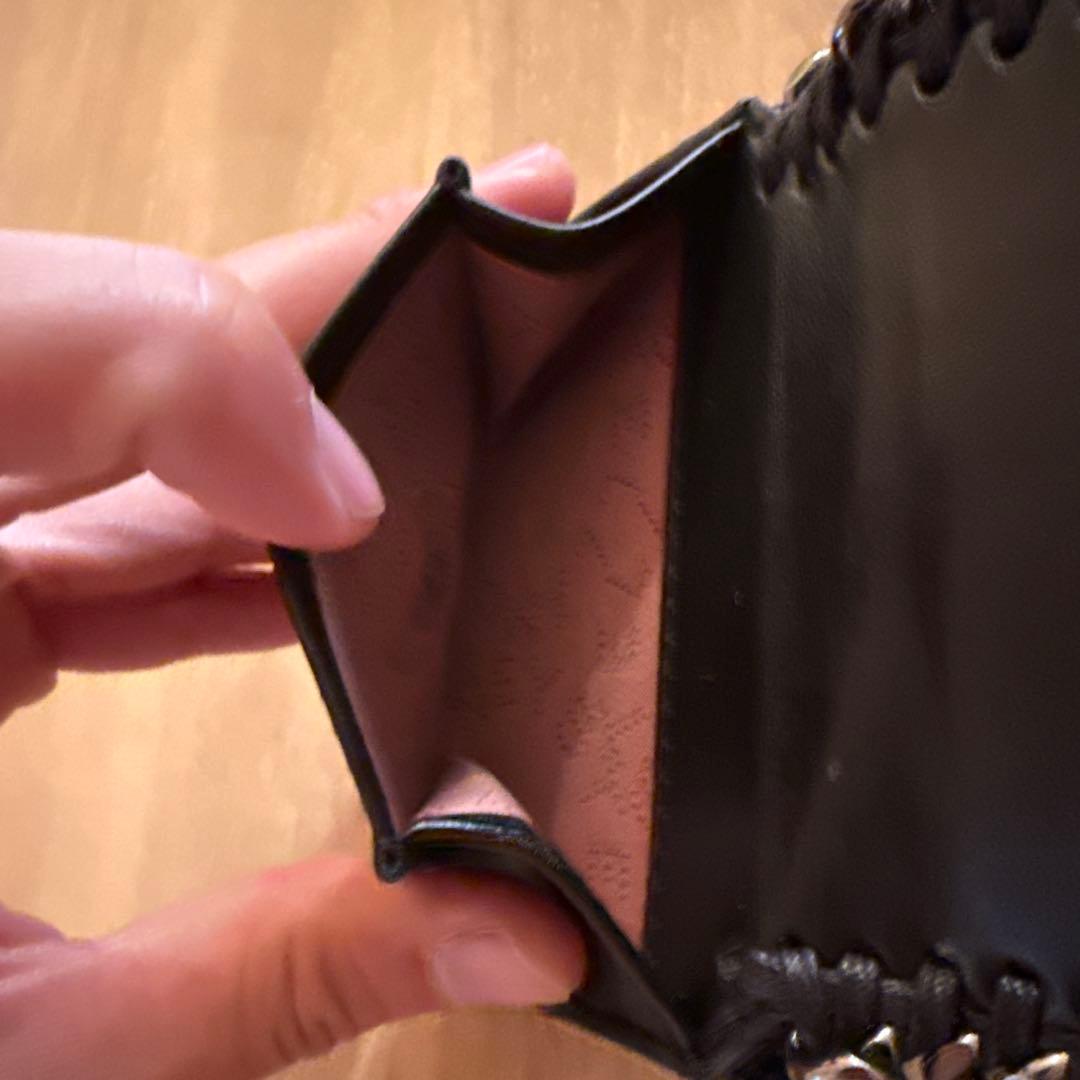 ステラマッカートニー　ファラベラスモールフラップウォレット　ブラック