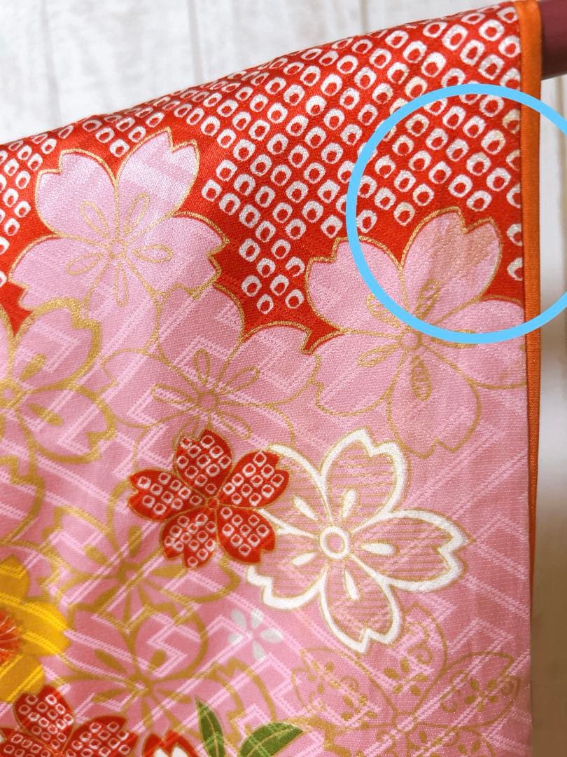 訳あり特価品♡七五三　7歳　女の子　ピンク　赤　鹿の子柄