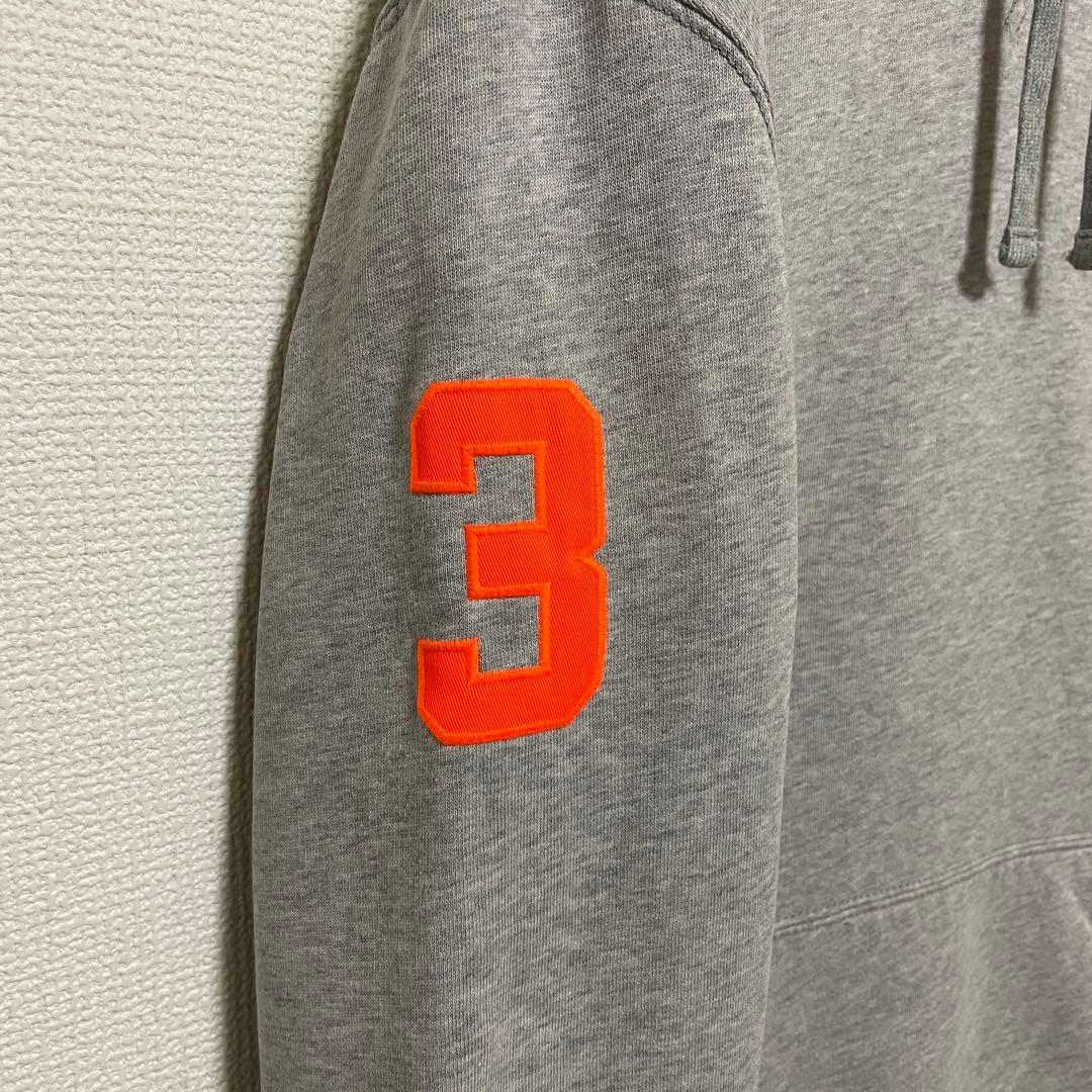 ポロ ラルフローレン ビッグポニー パーカー グレー×オレンジ 袖3 刺繍ロゴ