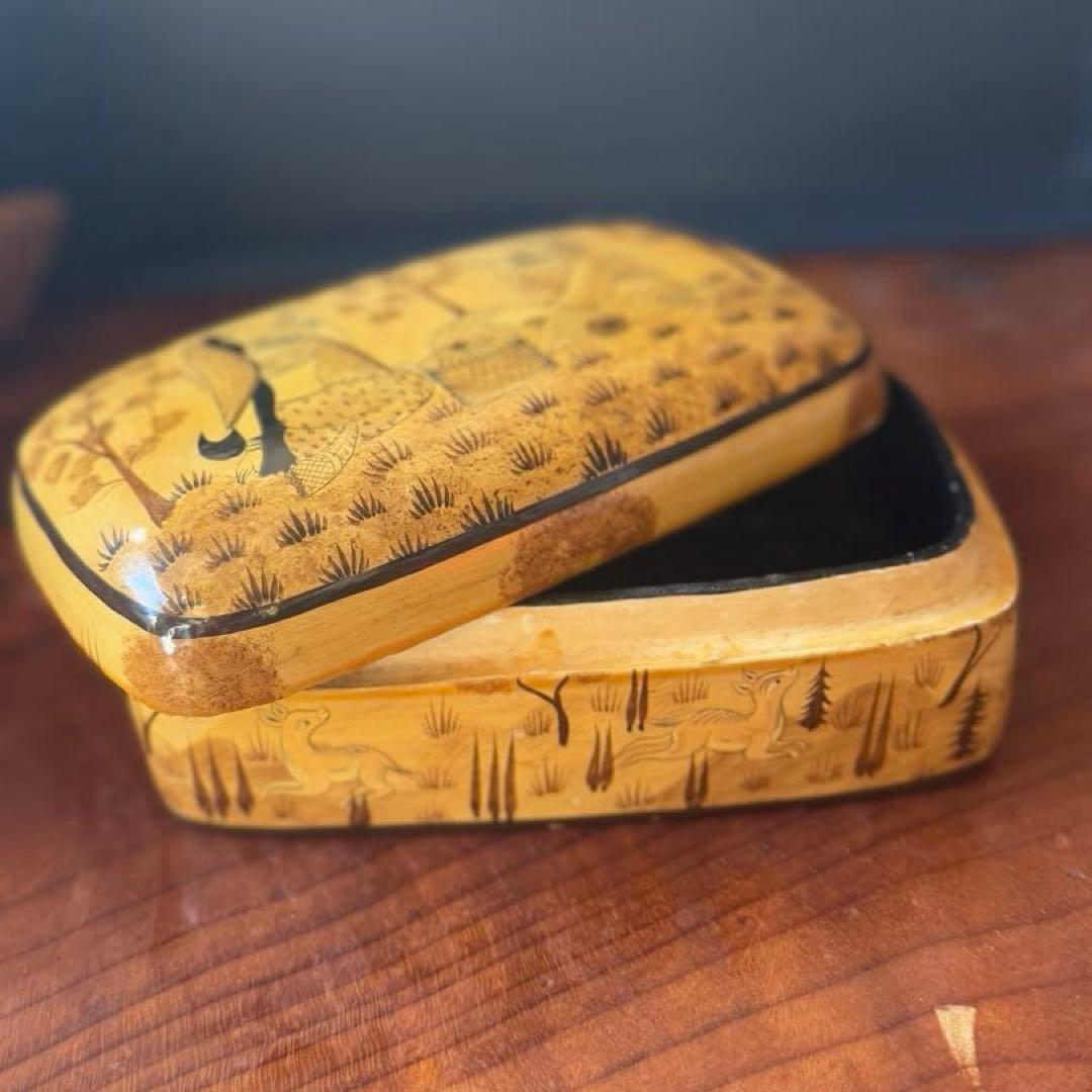 カシミール】アンティーク＊一点ものペイパーマッシュBOX