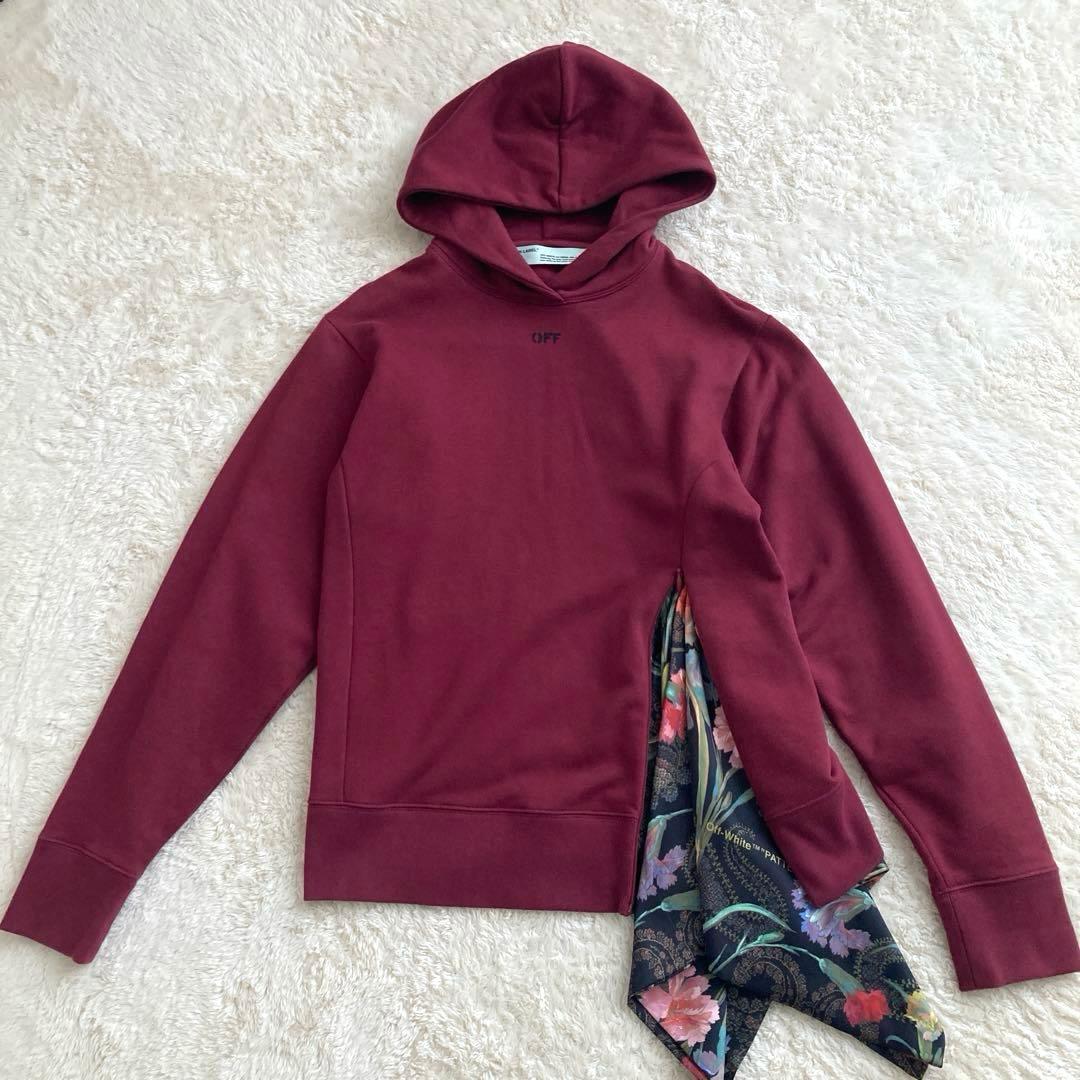 極美品！OFF-WHITE オフホワイト　プルオーバー　パーカー　アシンメトリー