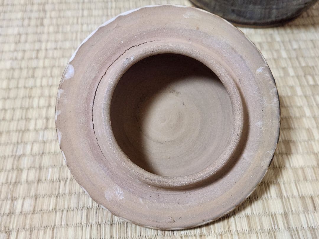 小鹿田焼 飴釉 壺 茶壺