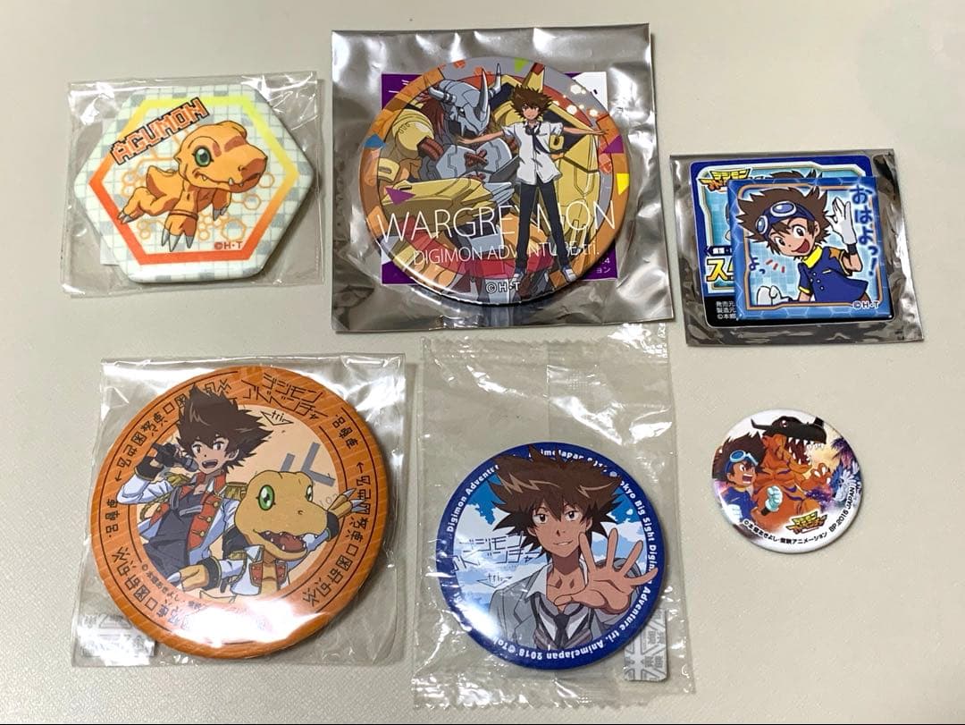デジモンアドベンチャー 太一＆アグモン 缶バッジ等 グッズセット