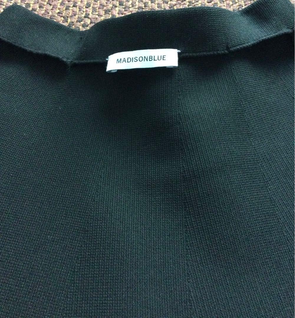 マディソンブルー　ダブルフェイスミモレスカート　黒　サイズ01