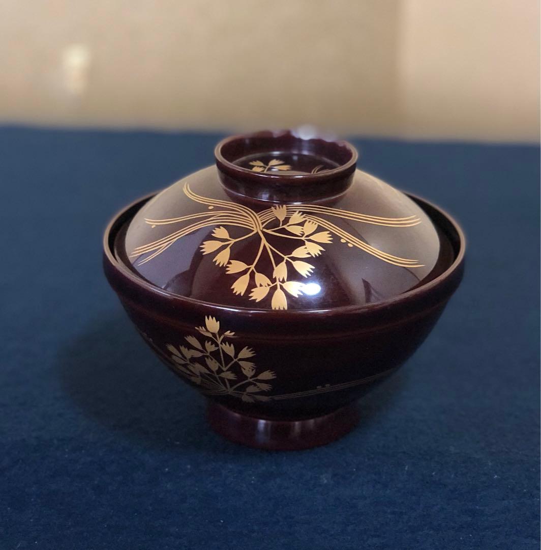 《R》輪島塗 芹蒔絵 吸物椀5客 木製漆器 懐石　250904H2