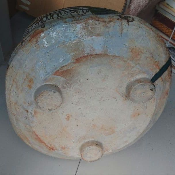 火鉢 織部焼 在銘 陶器製 手あぶり 茶道具 お稽古道具 ハ10