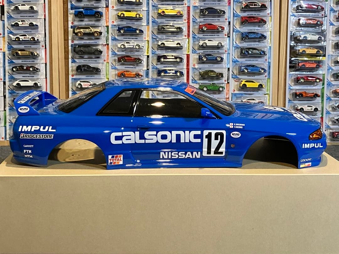 タミヤ ラジコン 日産スカイラインGT-R 塗装済 スペアボディ R32 ブルー