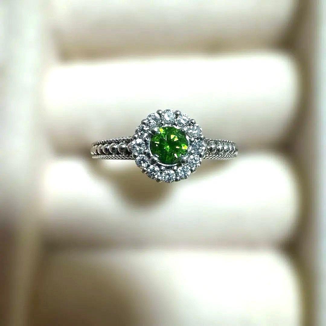 デマントイドガーネット　ダイヤモンド　指輪