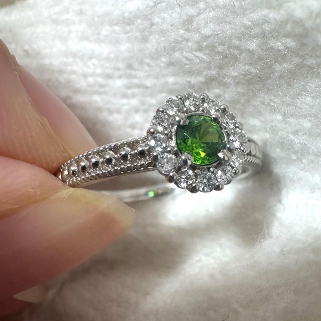 デマントイドガーネット　ダイヤモンド　指輪