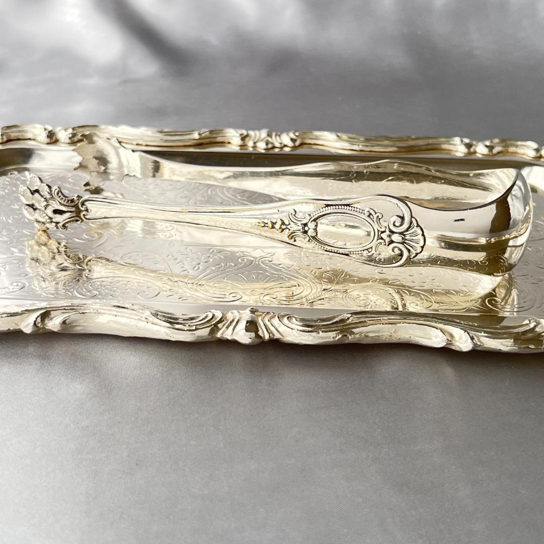 【仏蘭西】ライオン脚のトング【シルバープレート】 16cm