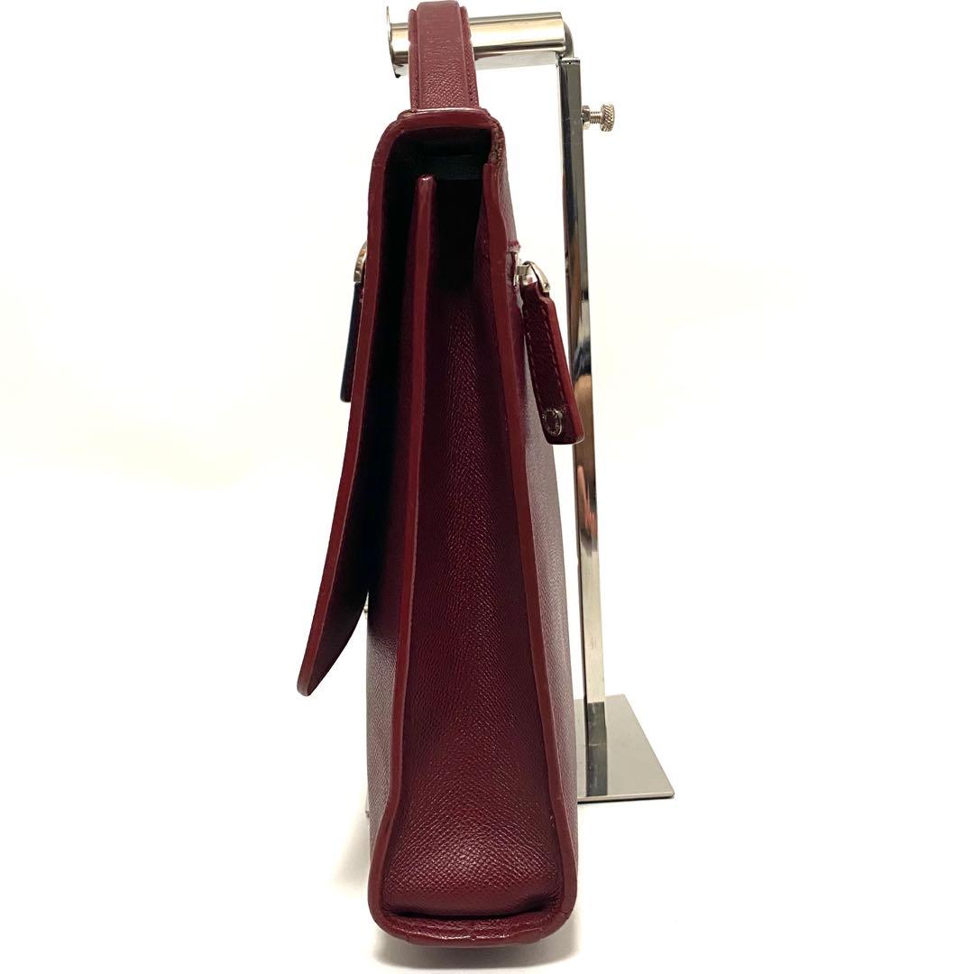 BVLGARI レザー ワインレッド チャーム ビジネスバッグ ブリーフケース