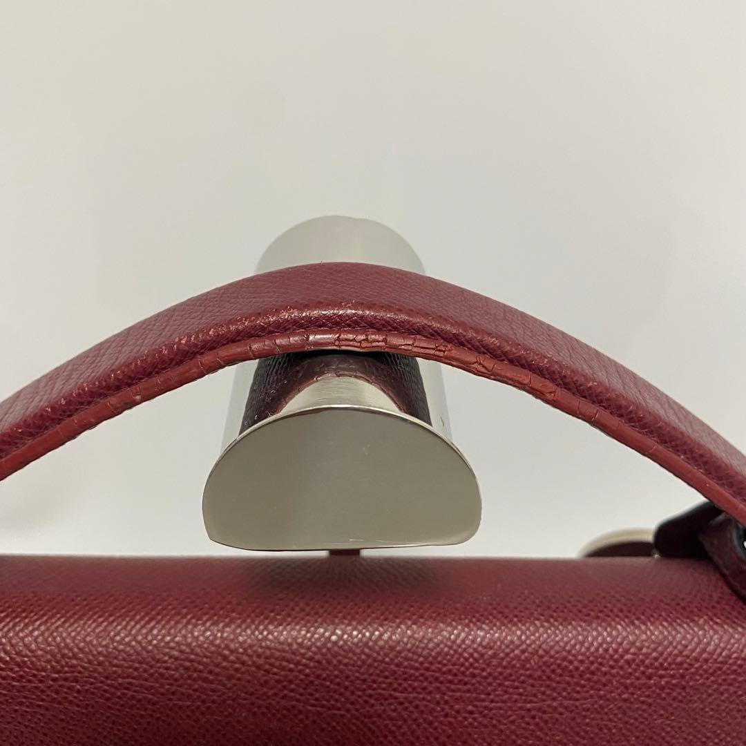 BVLGARI レザー ワインレッド チャーム ビジネスバッグ ブリーフケース