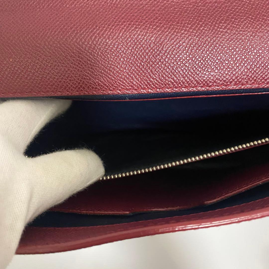 BVLGARI レザー ワインレッド チャーム ビジネスバッグ ブリーフケース