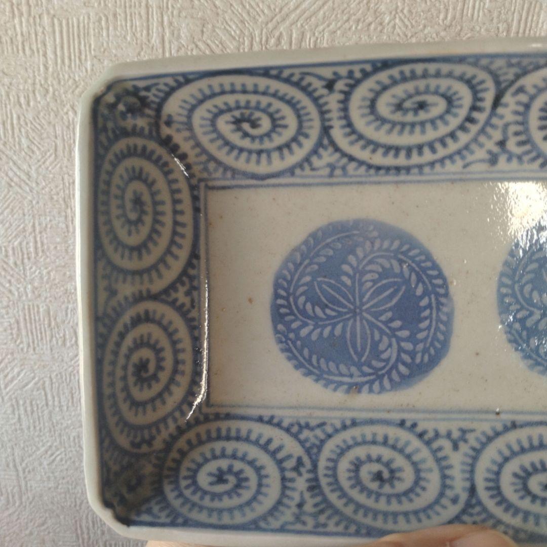 《新春セール！》古伊万里切込焼蛸唐草長皿二客