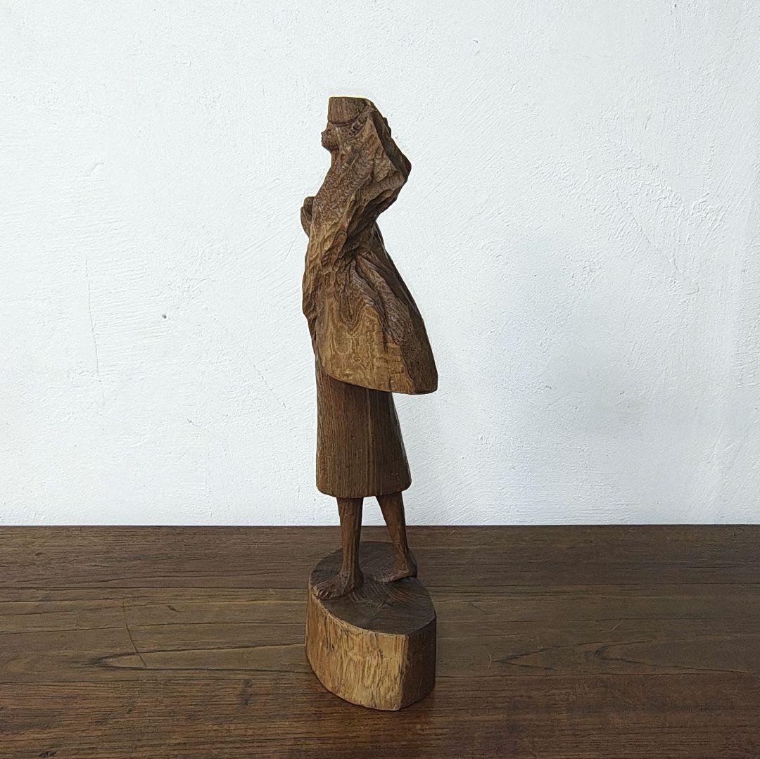 アイヌ 木彫り 彫刻 一刀彫 槐 メノコ