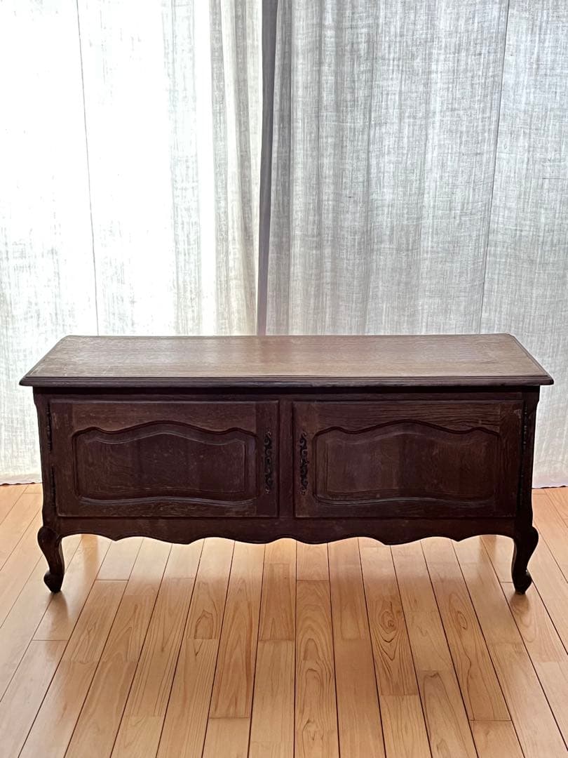 美品】フランスアンティーク ルイ15世 オーク材の装飾家具 送料込[3295